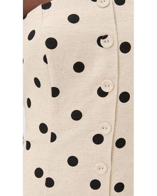 Endless Rose Black Polka Dot Linen Strapless Dress