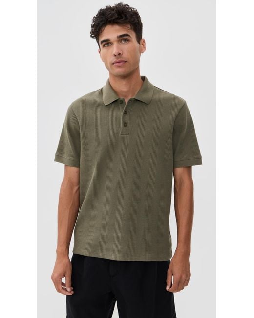 Vince Green Varigated Texture Polo for men