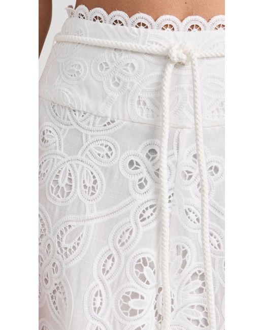 Zimmermann White Ottie Flared Skirt