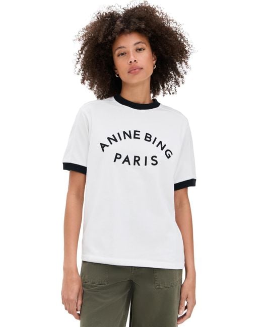 Anine Bing White Jaylin Tee Paris