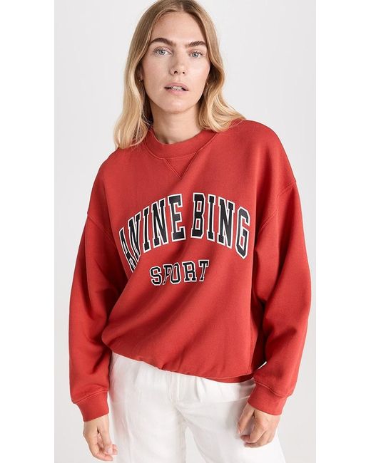 Anine Bing Red Jaci Sweatshirt