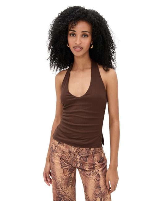 Runaway the Label Black Andie V-Neck Halter Top