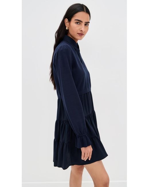 Cinq À Sept Blue Knit Combo Luciana Dress