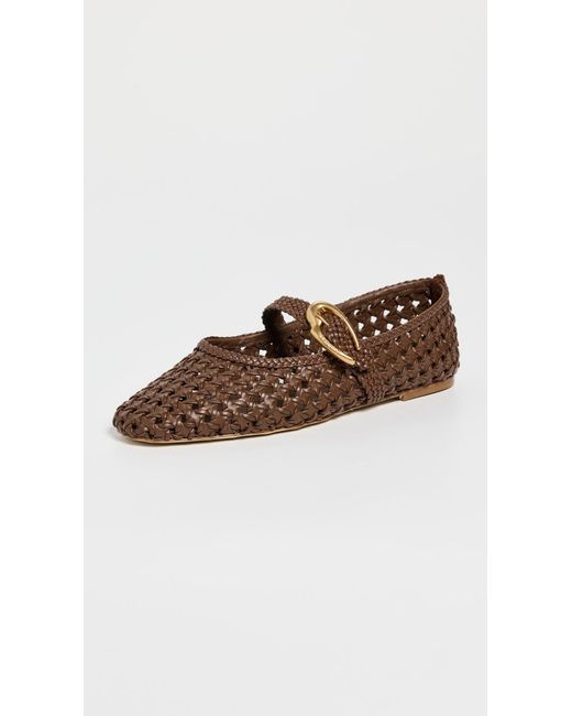 Larroude Brown Verona Macrame Flats