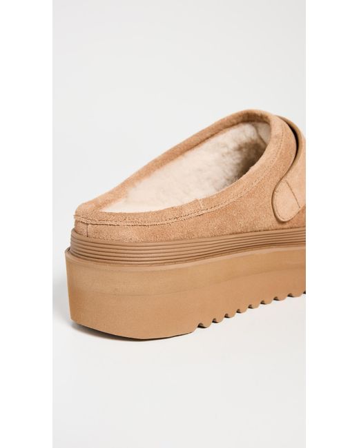 Tory Burch White Mellow Shearling Platform Mules
