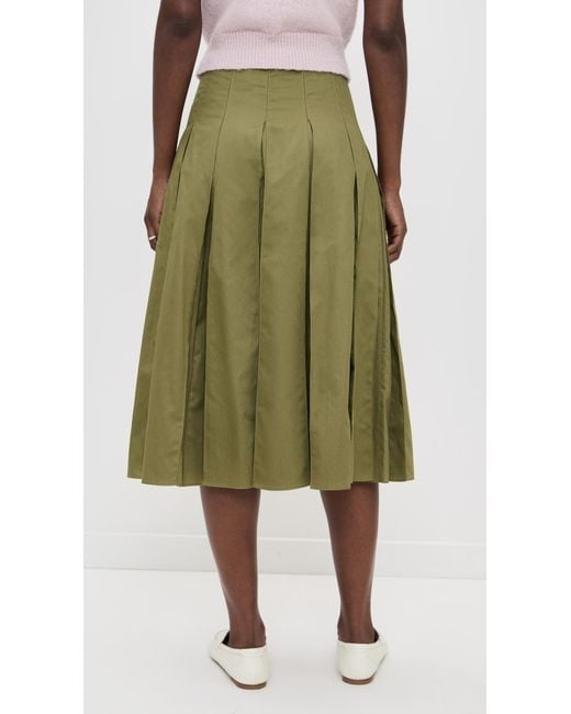 La Ligne Green Pleated Skirt
