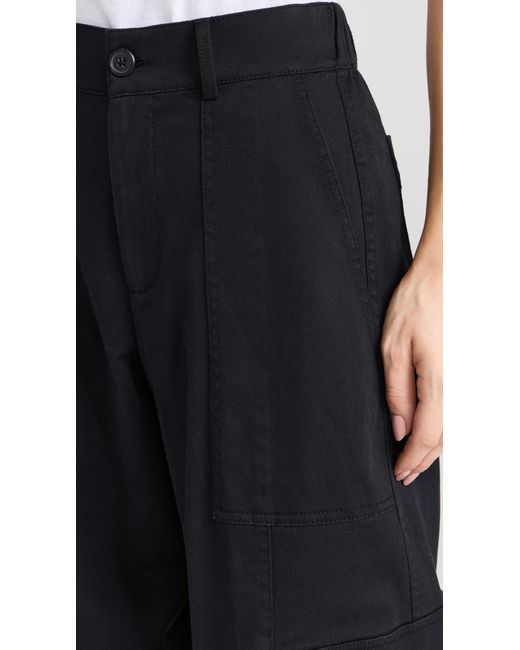 ATM Black Washed Cotton Twill Cargo Pants