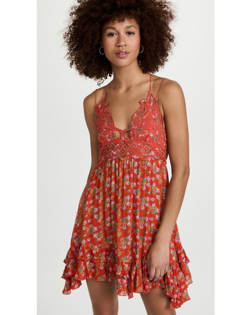 Lace Adella Printed Mini Slip Dress 