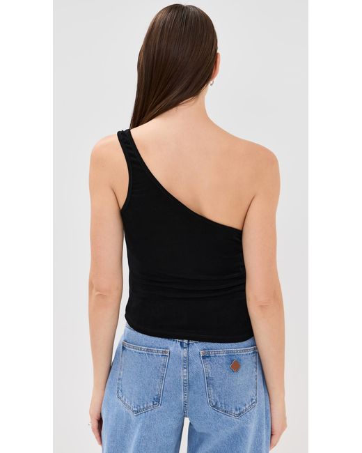 A.Brand Black Diva One Shoulder Top