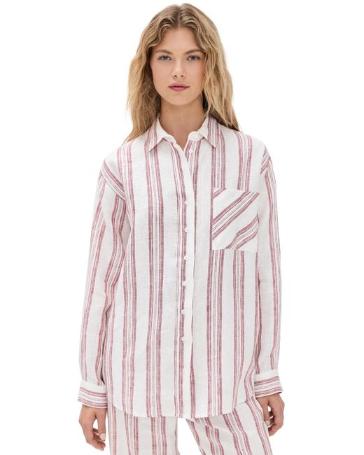 Reformation Multicolor Eli Oversized Linen Shirt