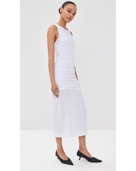 BITE STUDIOS White Romana Layered Sheer Tank Dress