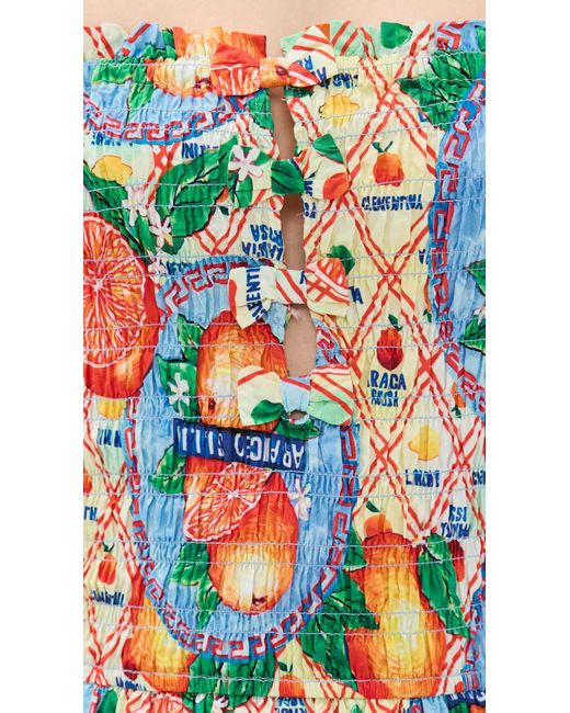 Damson Madder Multicolor Fleur Shirred Mini Dress