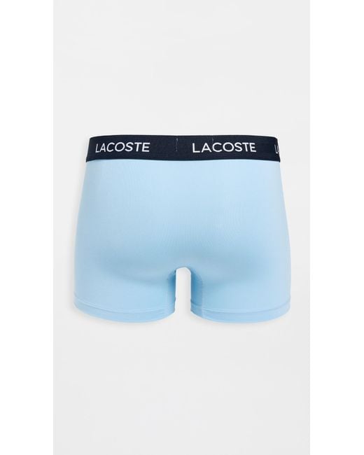 Lacoste Blue Microfiber Trunks 3 Pack for men