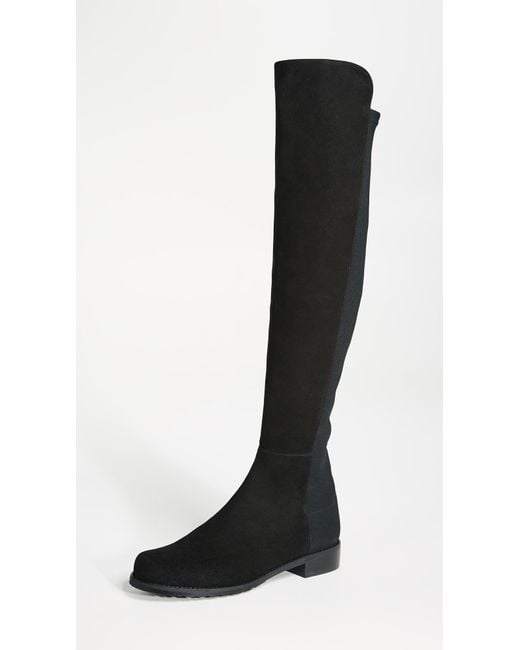 Stuart Weitzman 5050 Stretch Suede Boots in Black | Lyst Stuart Weitzman 5050 Stretch Suede Boots in Black | Lyst