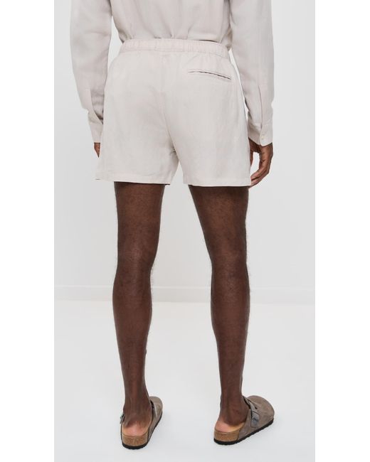 AUTO-REPLY White Linen Shorts 4.75 for men