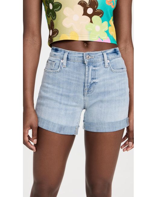 7 For All Mankind Mid Roll Shorts in Blue | Lyst