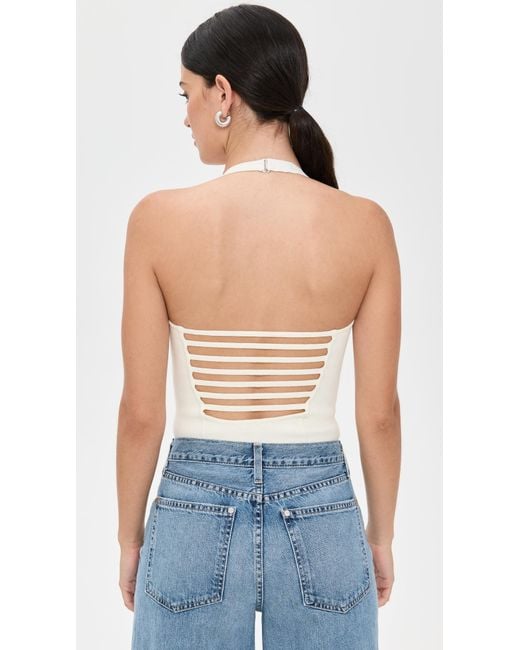 Fleur du Mal Blue Sofia Thong Bodysuit