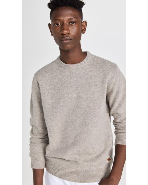 Barbour Gray Patch Crew Neck Sweater for men