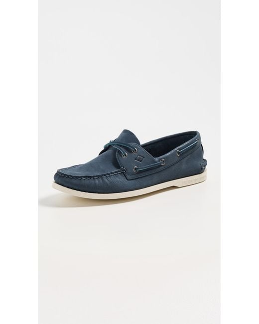 Sperry Top-Sider Blue Authentic Original 2 Eye Nubuck Boat Shoes for men