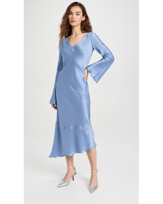 Acne Blue Fluid Long Sleeve Dress