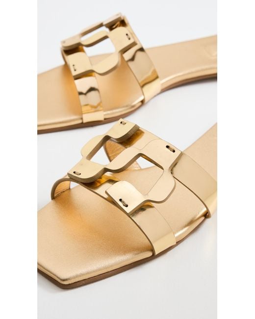 Jonathan Simkhai Monogram Metallic Flat Slides