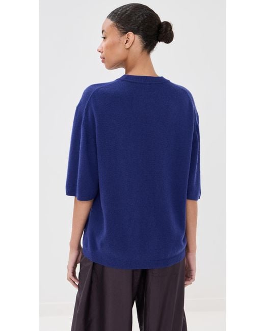 Tibi Blue Washable Cashmere Oversized Easy Tee