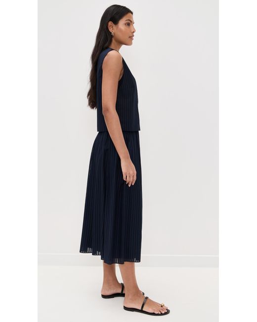 Theory Blue Sleeveless Button Down Shell