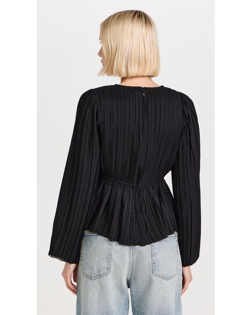 Sea Black Nomi Solid Rosette Top