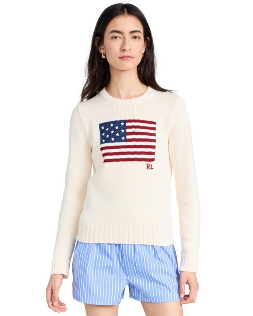 Polo Ralph Lauren White Flag Pullover Sweater