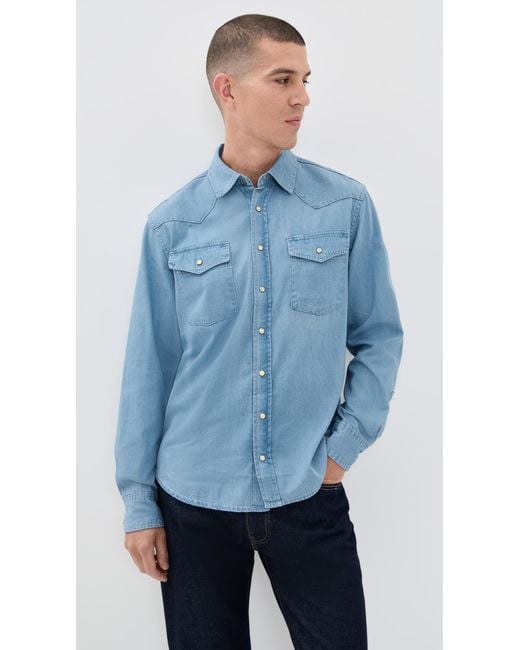 Taylor Stitch Blue The Glacier Selvedge Shirt for men