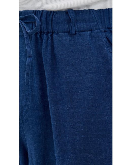 Bather Blue Linen Leisure Pants for men