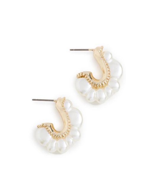 Argento Vivo White Tt Irregular Pearl Bubble Hoops