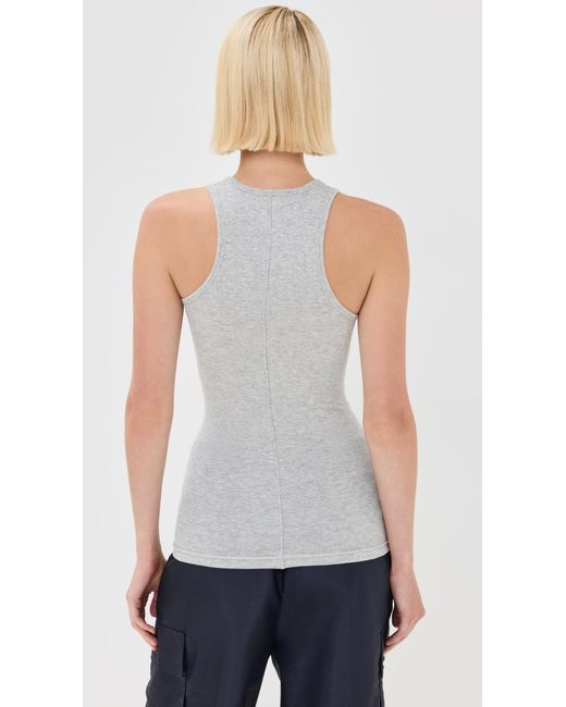 Tibi White Circular Fine Rib T Tank