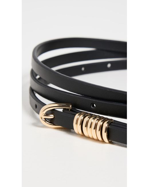 GOOD AMERICAN Black Double Wrap Multi-Ring Belt