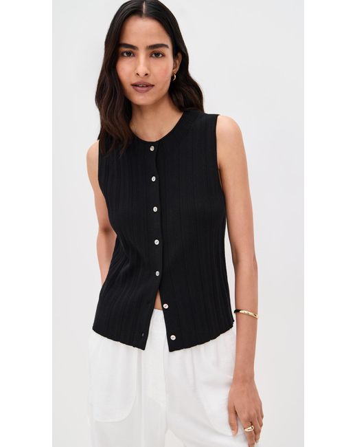 Vince Black Button Up Sweater Shell