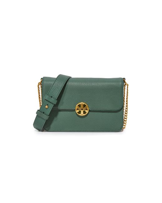 Tory Burch Green Chelsea Convertible Shoulder Bag