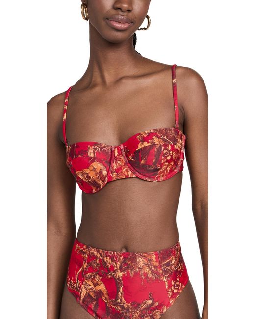 L'Agence Red Alexandria Bikini Top