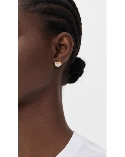 Gwen Beloti White Heartbeat Xl Stud Earrings