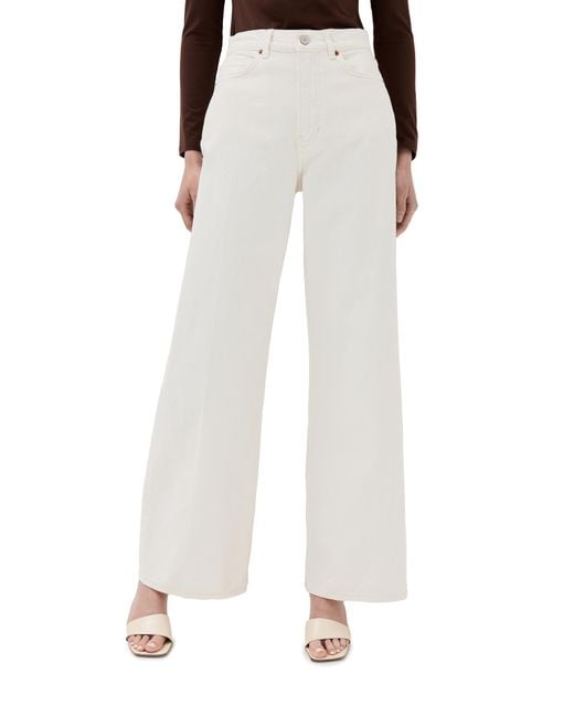 Reformation White Cary High Rise Wide Leg Jeans