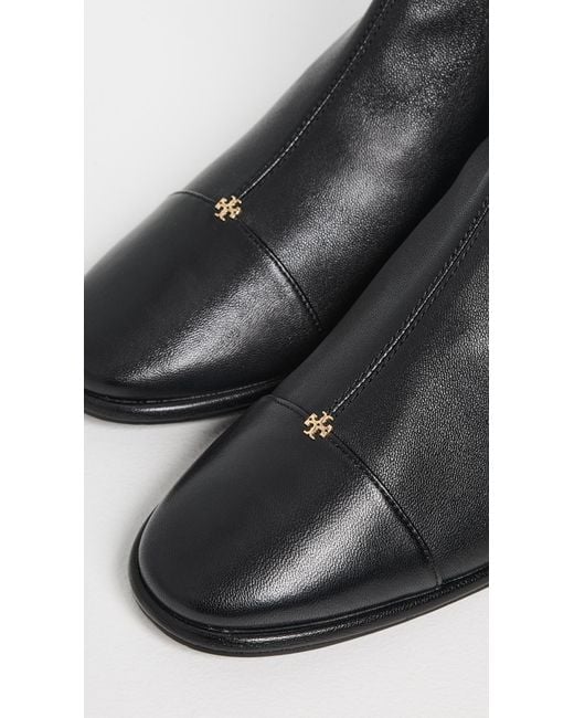 Tory Burch Black Cap Toe Heel Ankle Boots