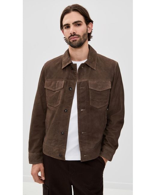 Rag & Bone Brown Suede Trucker Jacket for men