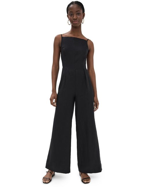 Reformation Black Ciara Linen Jumpsuit