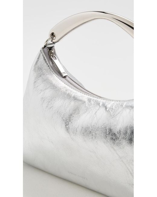 Mansur Gavriel White Metal Handle Rhea Bag