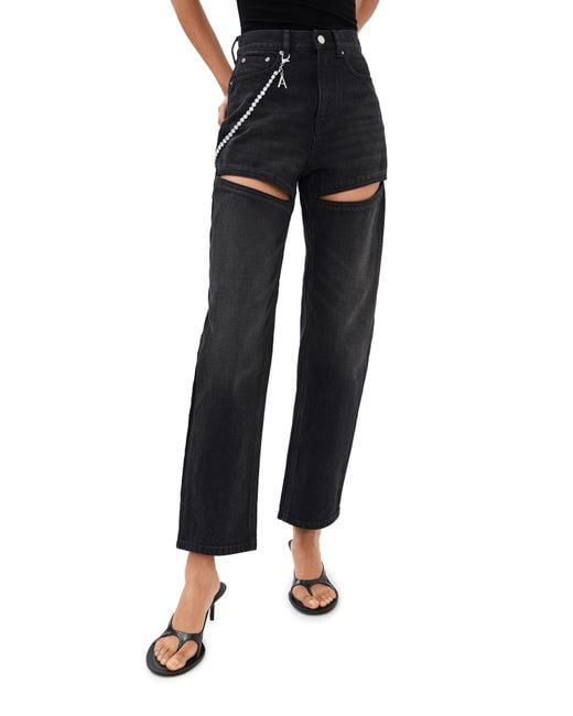 Area Black Slit Jeans