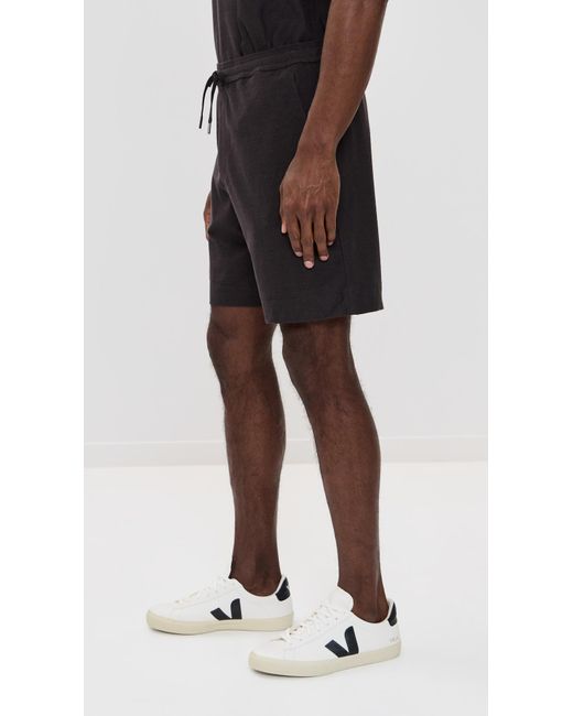 Theory Black Soft Terry Drawstring Shorts 7.75 for men