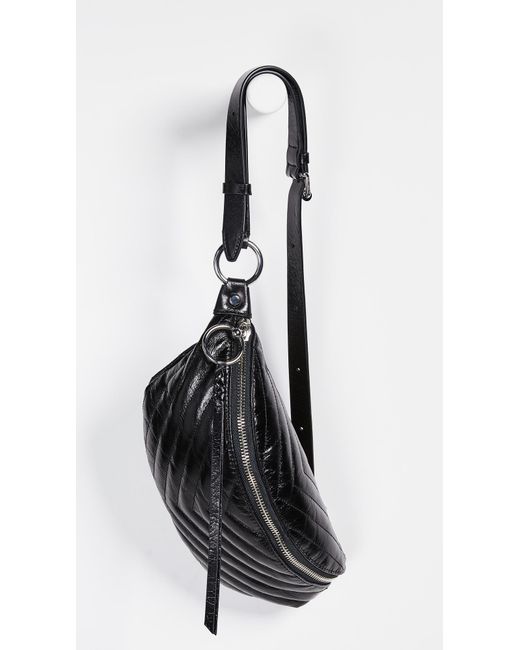 Rebecca Minkoff Black Edie Quilted Belt Bag