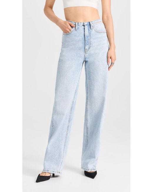 Alexander Wang Blue Balloon Jeans With Skinny Button Back Waistband