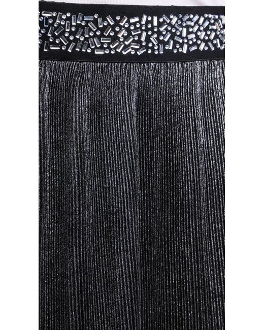 Le Superbe Black Foil Pleated Skirt