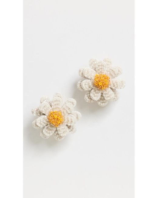 Deepa Gurnani White Daisies Earrings