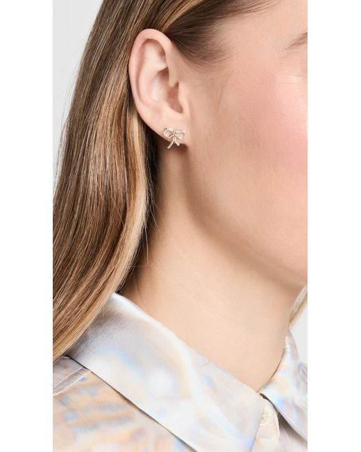 Madewell White Mini Bow Stud Earrings